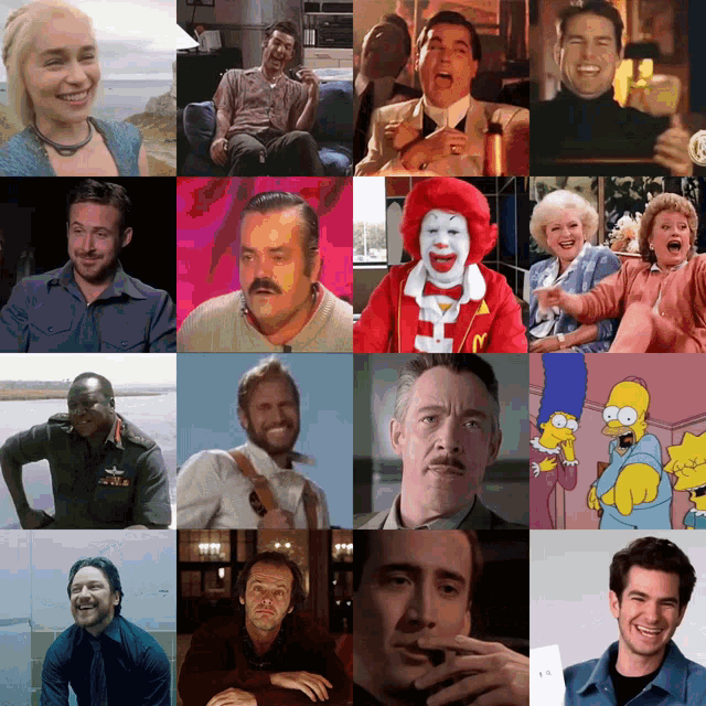 a collage of pictures of various people including mcdonald 's mc donald 's and the simpsons