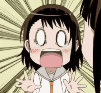 a cartoon girl with a surprised look on her face and her mouth open