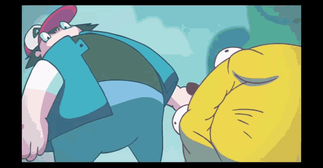 a cartoon of a man standing next to another man