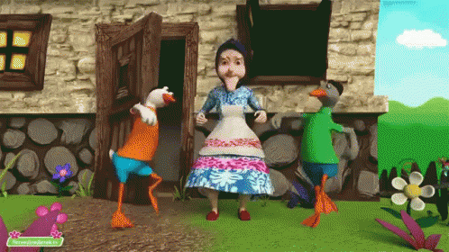 уточки два веселых гуся гуси гусь весело бабушка GIF - Duck Geese Goose GIFs