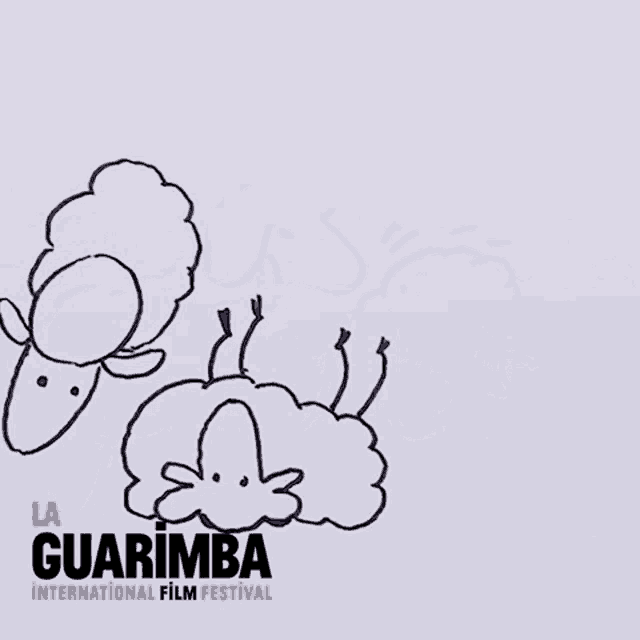 a poster for the guarimba international film festival with a drawing of sheep