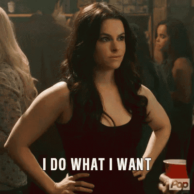 a woman is holding her hands on her hips and says i do what i want