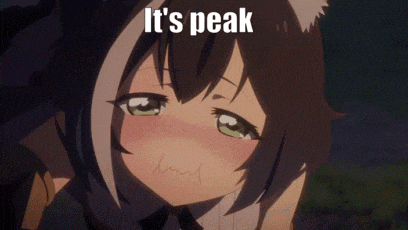 a girl is crying with the words it 's peak written above her
