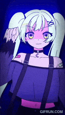 a gif from gifrun.com shows a girl in a purple shirt