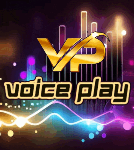 a purple and blue background with the words voice play