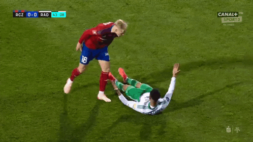 a soccer game is being played on canal + sport