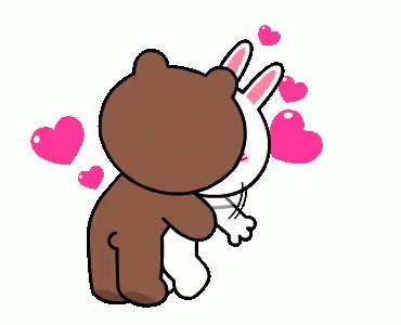 Brown And Cony Kiss GIF - Brown And Cony Kiss Love GIFs