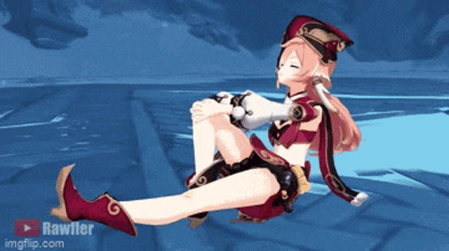 a video of a girl in a video game is being uploaded to imgflip.com by rawfler