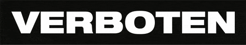 a black and white sign that says verboten in white letters