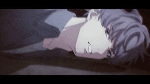 a drawing of a person laying on the floor with their eyes closed