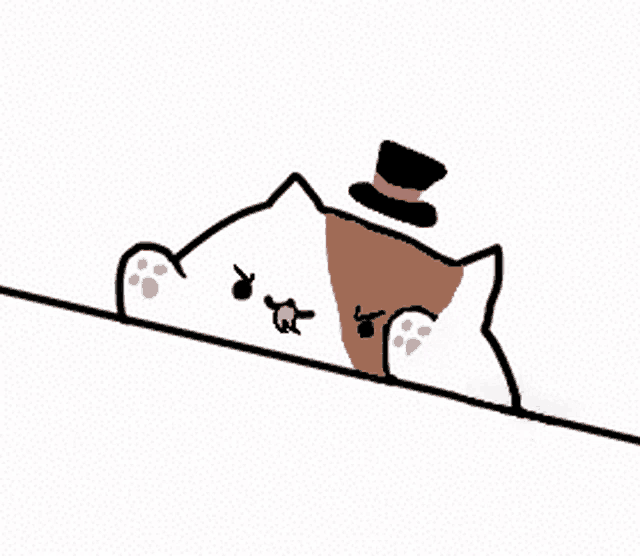 a drawing of a cat with a top hat on