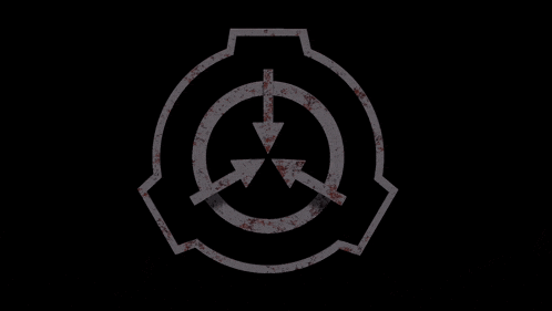 a 3d rendering of the scp logo with blood on it