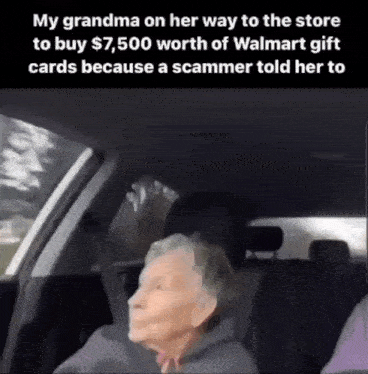 an elderly woman is sitting in the back seat of a car