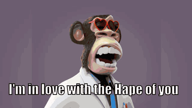 a picture of a monkey with the words we like and share like a hapebeast do