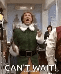 a man in a green elf costume is screaming in a room with people .