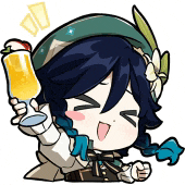 a cartoon character is holding a glass of beer and making a funny face .