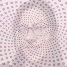 an optical illusion of a spiral with purple squares on a white background