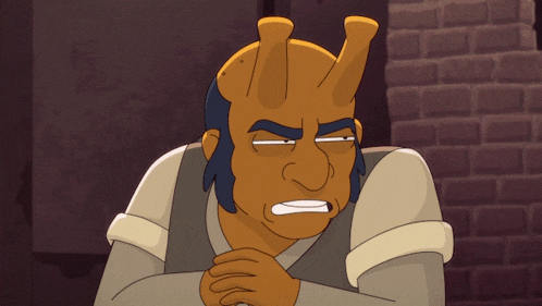 a cartoon character with horns and a beard