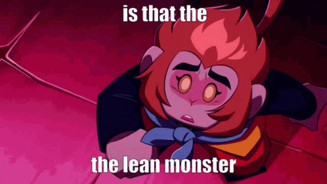 a cartoon of a monkey with the words is that the lean monster below it