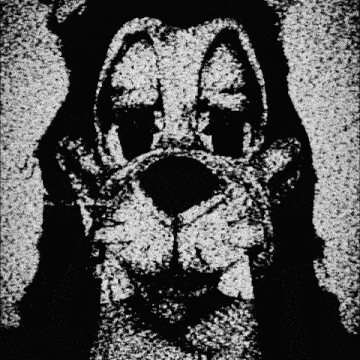 a black and white drawing of a clown with a beard
