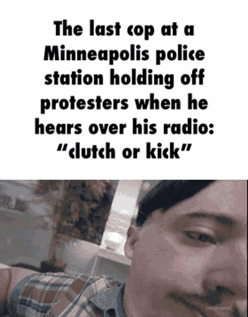 the last cop at a minneapolis police station holding off protesters when he hears over his radio