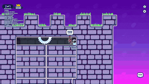 a screenshot of a video game with the words good luck on the bottom