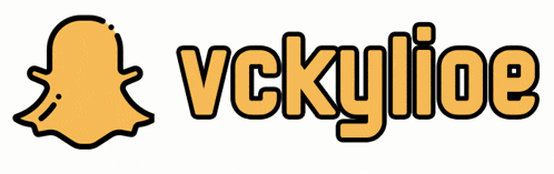 a logo for vickylioe with a snapchat face