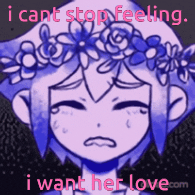 a drawing of a girl with a flower crown on her head with the words i cant stop feeling i want her love.com