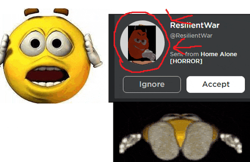 a cartoon smiley face next to a screen that says resilientwar