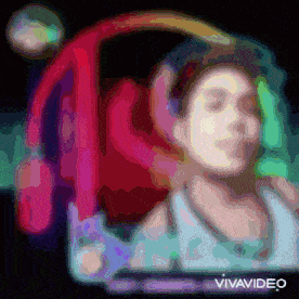 a colorful painting of a woman with the words vivavideo below her