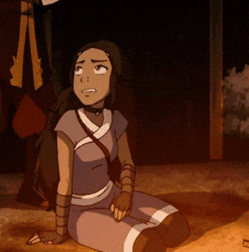 a cartoon of a girl sitting on the ground