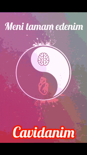 a poster with a yin yang symbol and the words " beni tamam edenim " on it