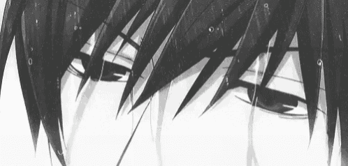 a black and white drawing of a boy 's face with a leafy haircut .