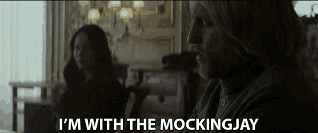 a man says i 'm with the mockingjay