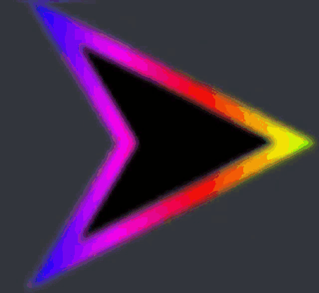 a rainbow colored arrow pointing to the right on a gray background