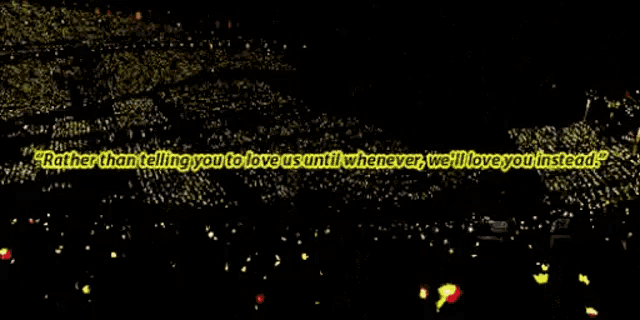 a black background with flowers and the words " rather than telling you to love us until whenever we 'll love you instead
