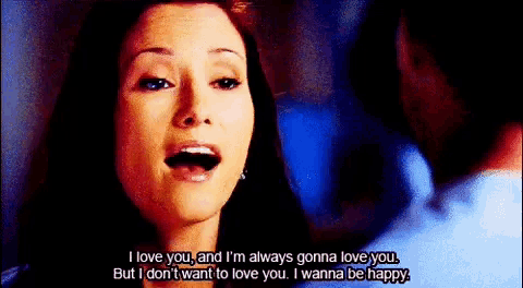 a woman says " i love you and i 'm always gonna love you "