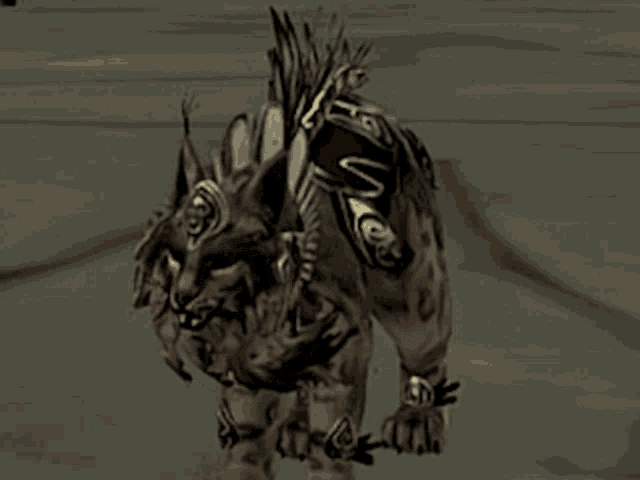 a computer generated image of a monster with a winged head