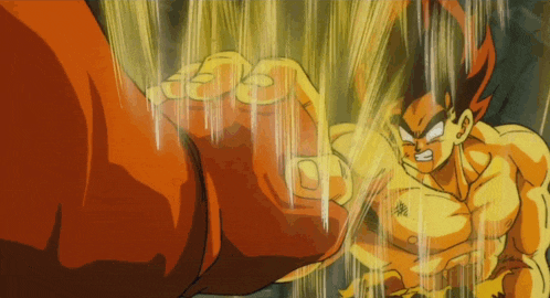 a cartoon of a man with red hair is being punched in the face