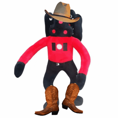 a stuffed animal wearing a cowboy hat and boots