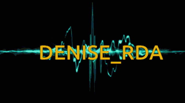 the name denise rda is displayed in yellow letters on a black background