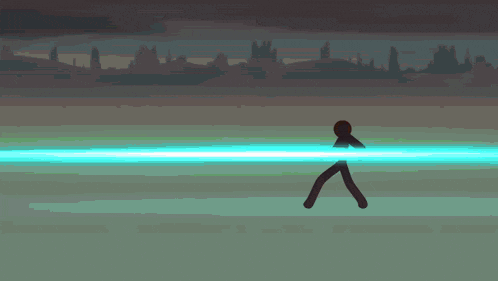 a silhouette of a person is standing in a pool of water