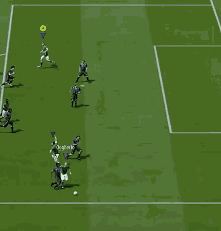 a group of soccer players are playing a game and one of the players is named ogberto