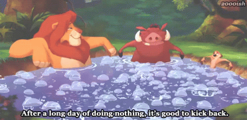After A Long Day Of Doing Nothing, It'S Good To Kick Back GIF - The Lion King Mufasa Pumbaa GIFs