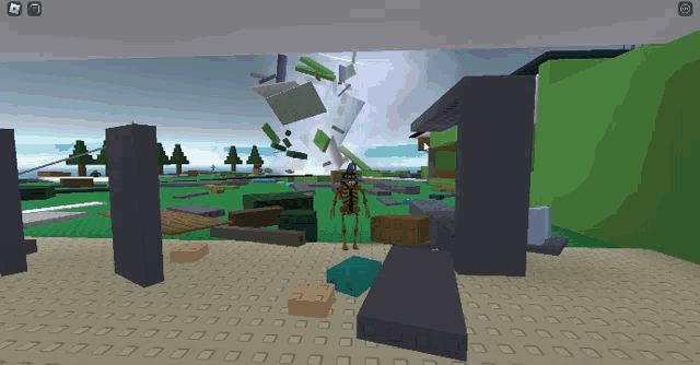 a skeleton in a video game with a green screen