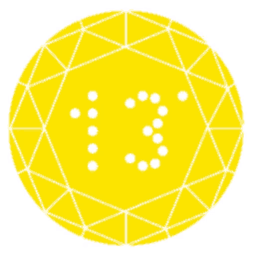 a yellow circle with white dots on it and the number 10