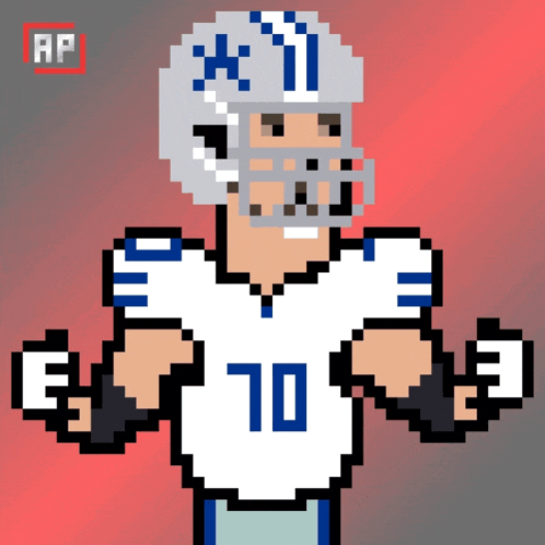 a pixel art of a football player with the number 10