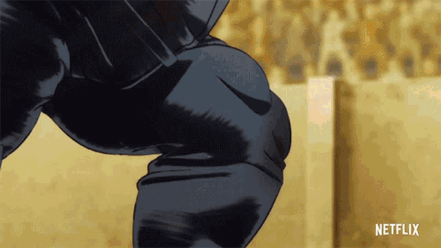 a close up of a person 's butt with a netflix logo in the background