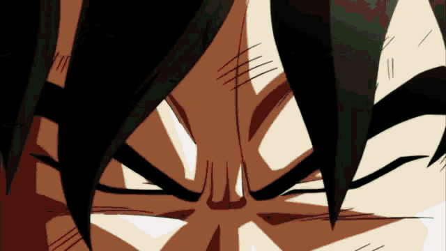 a close up of a cartoon character 's face with a very angry look on his face