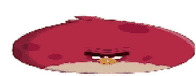 a red angry bird with a yellow beak on a white background .